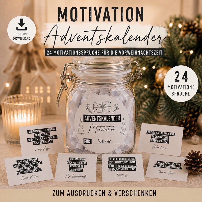 Adventskalender MOTIVATION Adventskalender zum Ausdrucken digitale Datei DO - Bild 2