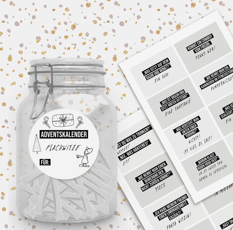 Adventskalender FLACHWITZE Adventskalender zum Ausdrucken digitale Datei DO - Bild 2