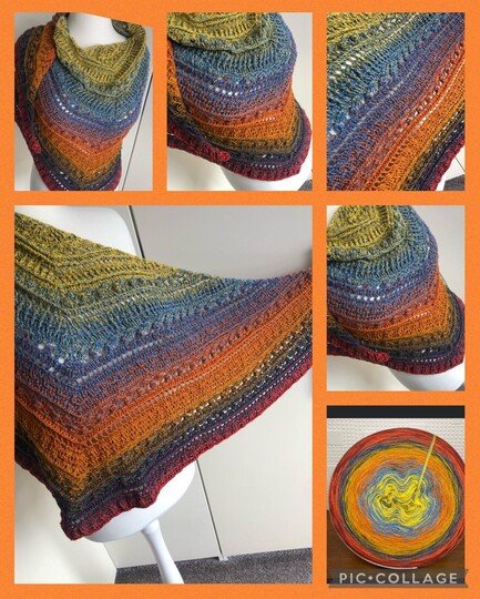 Crochet Pattern Flat Triangular Scarf "Medea"