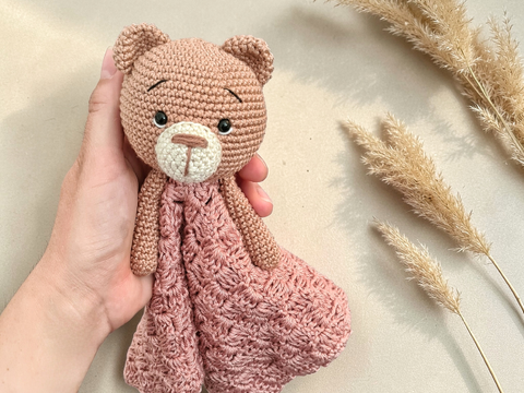 PDF Häkelanleitung Amigurumi Schmusetuch Bär Corner to Corner