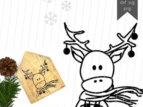 Plotterdatei Elch Winterelch Winter Weihnachten