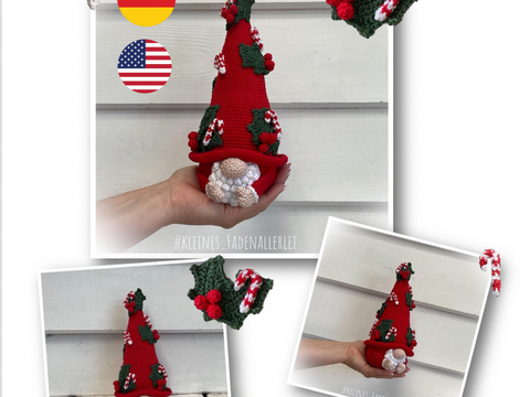 Weihnachtsgnome klein, Häkelanleitung, Wichtel