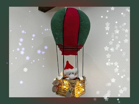 Häkelanleitung für einen Heissluftballon XXL mit Weihnachtsmann
