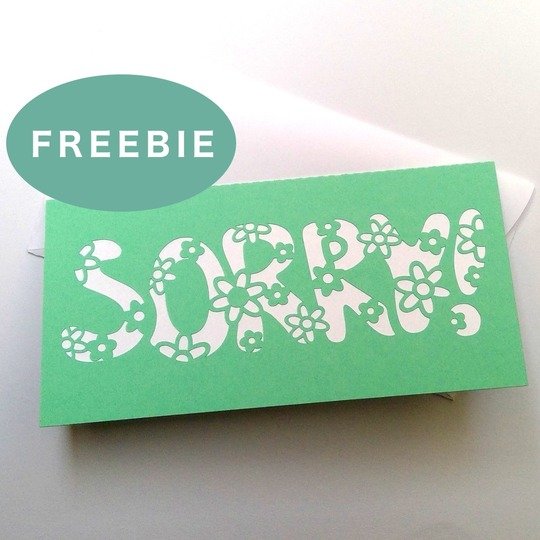 Gratis Karte Sorry Plotterdatei SVG DXF