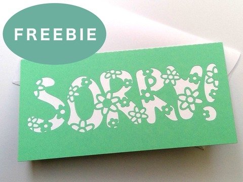 Gratis Karte Sorry Plotterdatei SVG DXF FCM