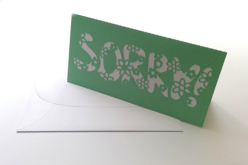 Gratis Karte Sorry Plotterdatei SVG DXF