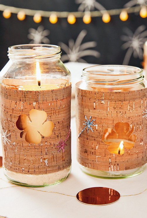 4er-Set aus Tischsets, Teelichthüllen und Glücksschweinchen aus Stoff in Grau-Silber - Bild 9