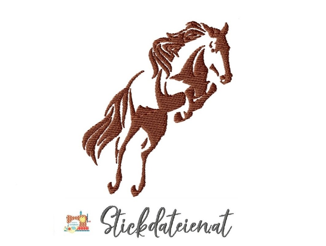 Stickdatei Pferd, Springreiten Stickdatei, digitale Stickvorlage Pferd