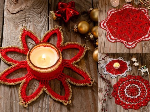 Weihnachts-Set mit Teelichthalter häkeln