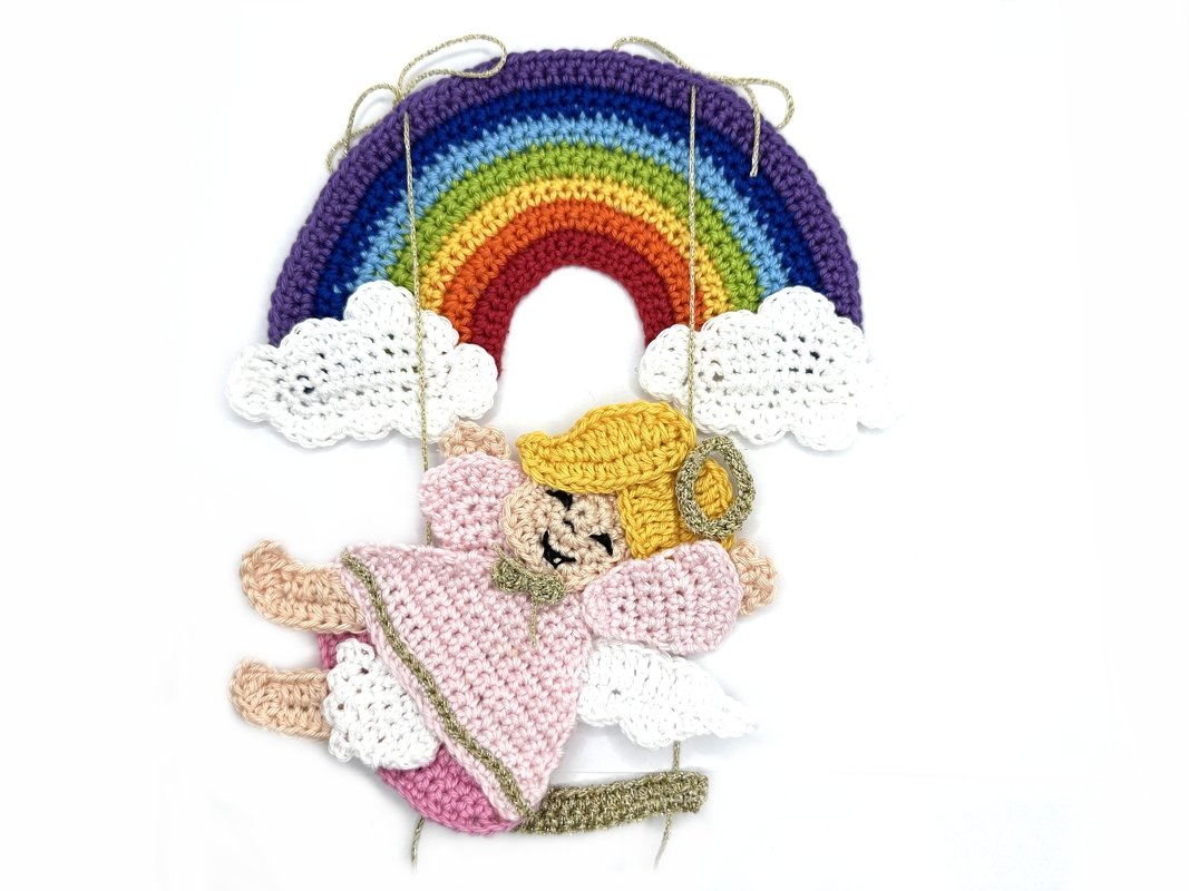 Angel rainbow crochet pattern applique - Image 2