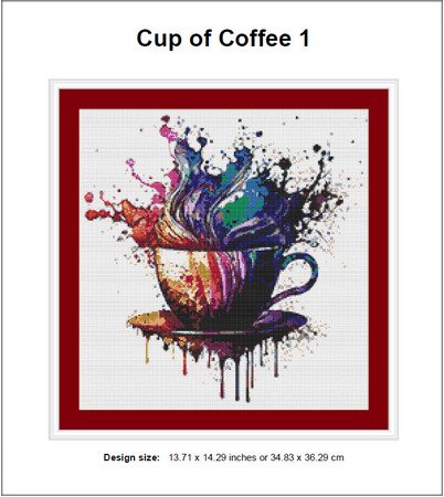 Cross Stitch Pattern Pdf Coffee Cup Instant Download 