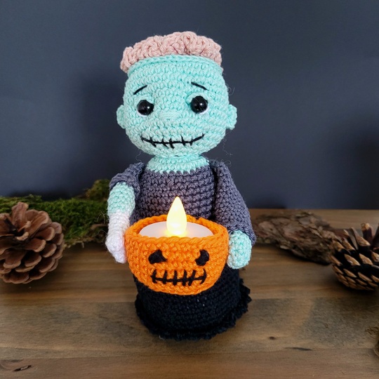 Anleitung Teelichthalter Zombie/Frankenstein