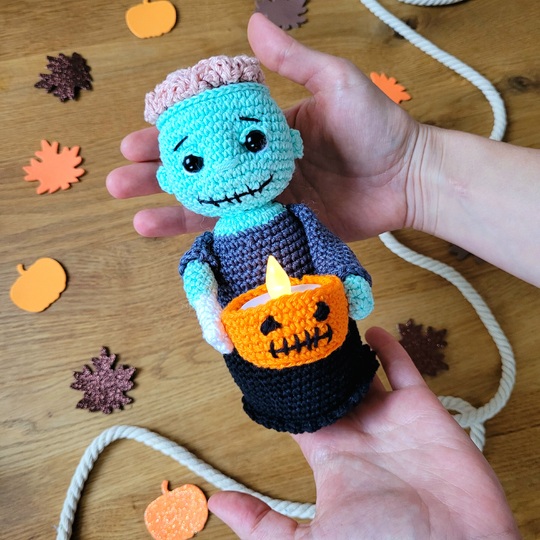 Anleitung Teelichthalter Zombie/Frankenstein