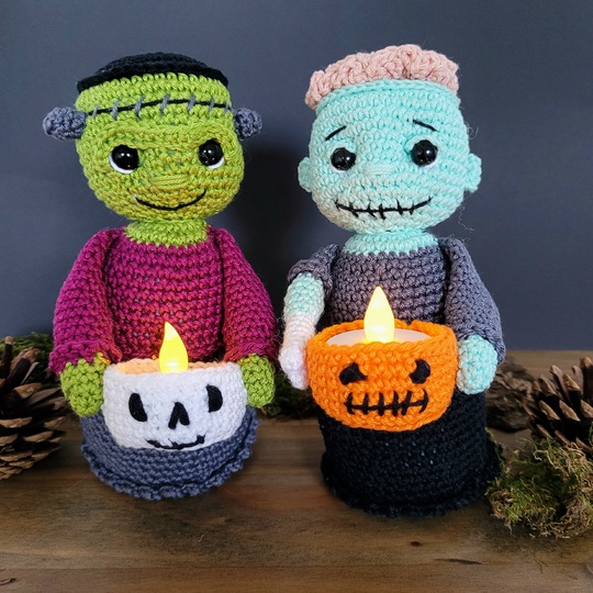 Anleitung Teelichthalter Zombie/Frankenstein