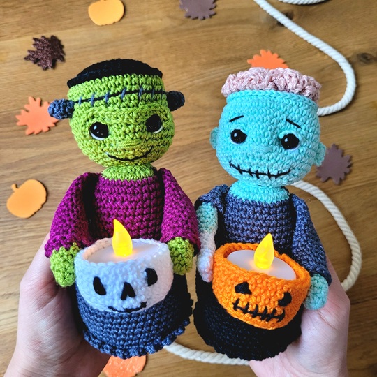 Anleitung Teelichthalter Zombie/Frankenstein