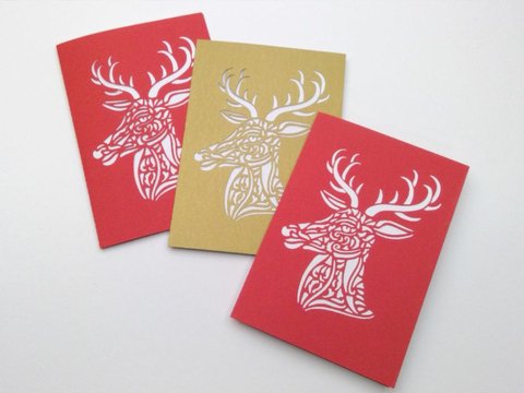 Karte Hirsch B6 Plotterdatei SVG DXF