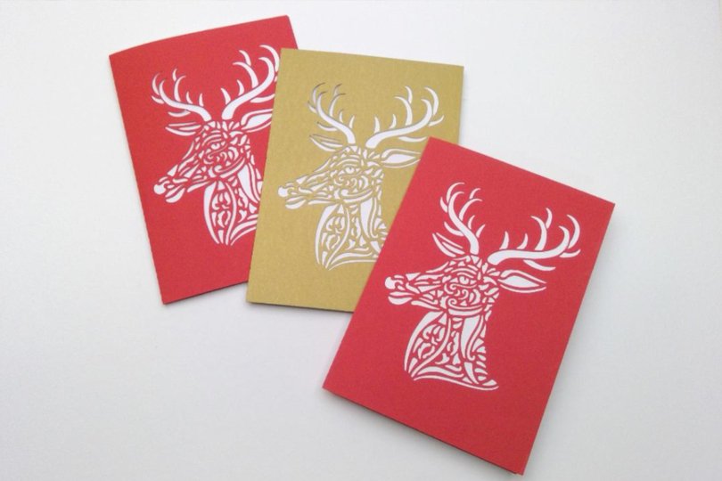 Karte Hirsch B6 Plotterdatei SVG DXF