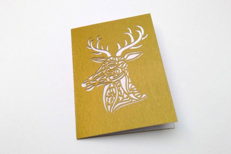 Karte Hirsch B6 Plotterdatei SVG DXF
