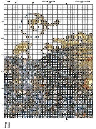 Koi Fishes cross stitch pattern for instant download, Easy Mosaic PDF