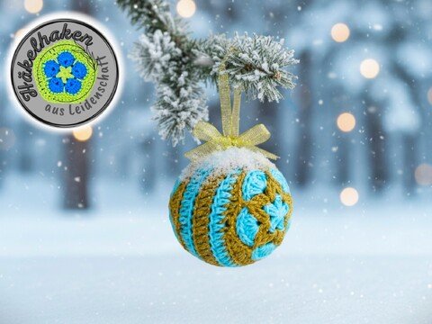 Weihnachtskugeln mit African Flowers Christbaumkugeln mit Glitzergarn