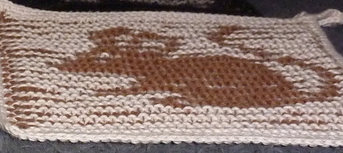 Maus - Schattenstricktier z.B. als Topf- oder Spüllappen