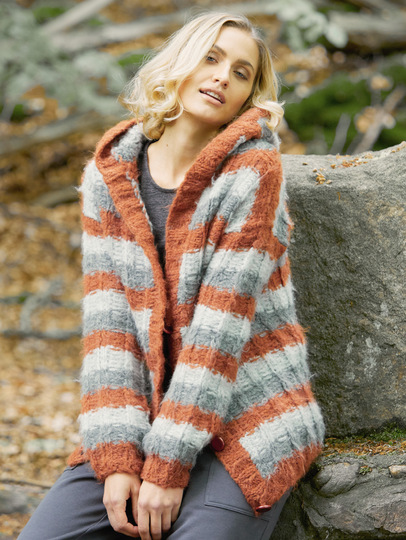 Kapuzenjacke im Streifenmuster