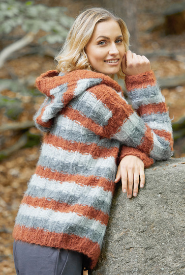 Kapuzenjacke im Streifenmuster