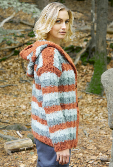 Kapuzenjacke im Streifenmuster