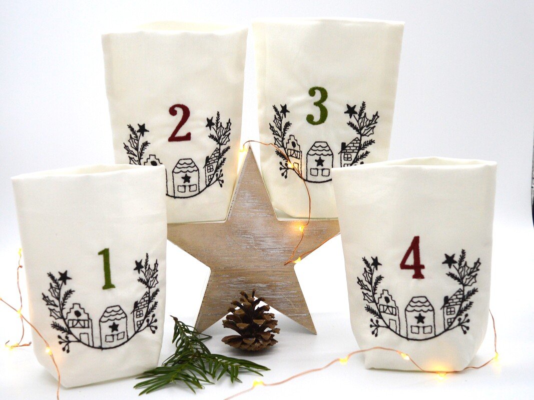 ITH Lichterbeutel Advent Häuser 13x18cm