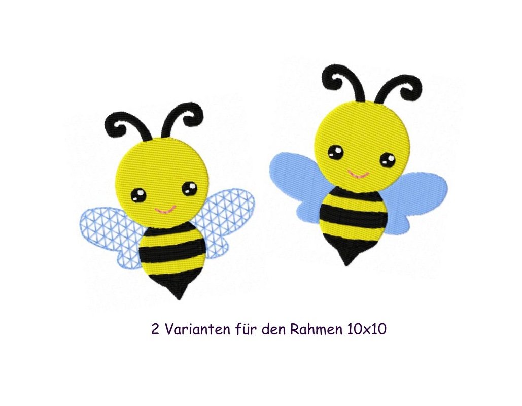 Stickdatei "Biene"  10x10 cm ausgestickt Frühling Insekten lace