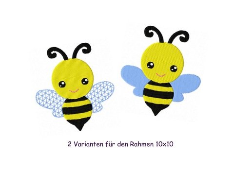 Stickdatei "Biene"  10x10 cm ausgestickt Frühling Insekten lace