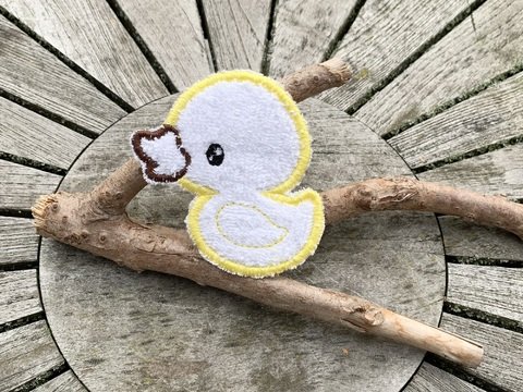 Abschminkpad Ente Stickdatei ITH 10x10 cm Waschpad Badeente gelb Pad