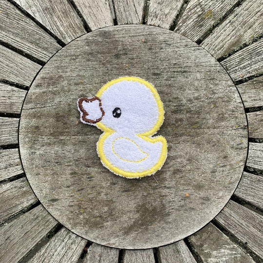 Abschminkpad Ente Stickdatei ITH 10x10 cm Waschpad Badeente gelb Pad