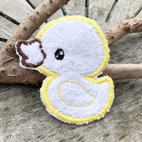 Abschminkpad Ente Stickdatei ITH 10x10 cm Waschpad Badeente gelb Pad