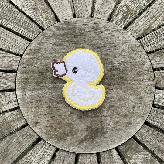 Abschminkpad Ente Stickdatei ITH 10x10 cm Waschpad Badeente gelb Pad