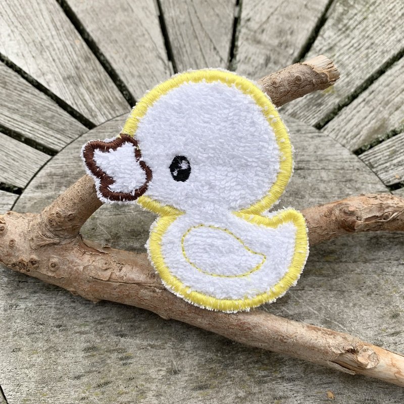 Abschminkpad Ente Stickdatei ITH 10x10 cm Waschpad Badeente gelb Pad
