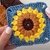 Crochet sunflower granny square pattern motif for beginners