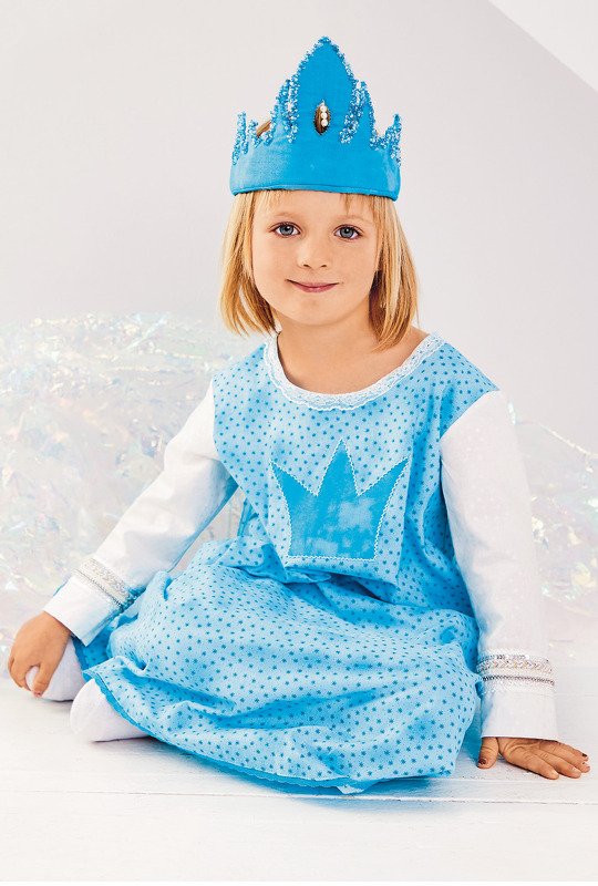 Genähtes Prinzessinnen-Outfit mit Krone und Stulpen in Türkis-Blau - Bild 13