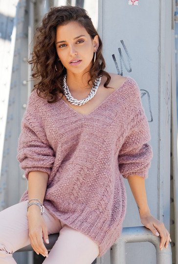 Pulli mit Strukturmsuter in Rosenholz