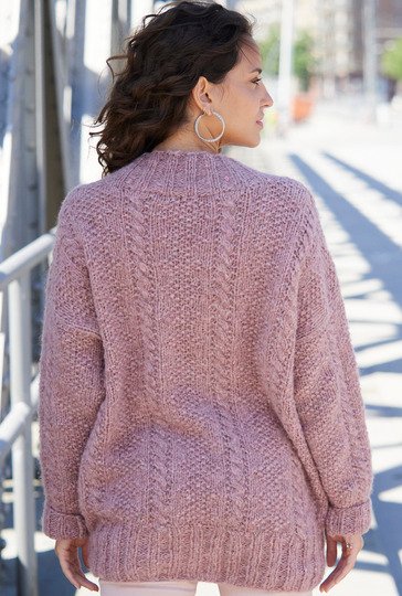 Pulli mit Strukturmsuter in Rosenholz