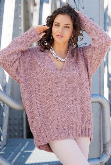 Pulli mit Strukturmsuter in Rosenholz