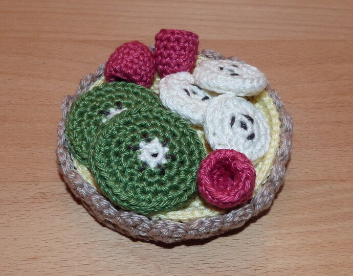Crochet pattern fruit tartlets