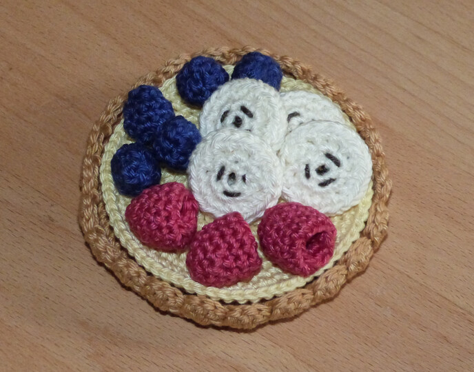 Häkelanleitung für variable Obsttörtchen für Kinderküche oder Deko