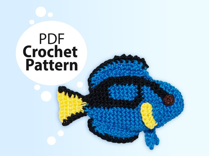 Doris der Paletten-Doktorfisch, Amigurumi Häkelanleitung