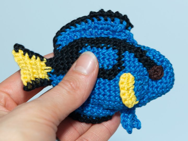 Doris der Paletten-Doktorfisch, Amigurumi Häkelanleitung