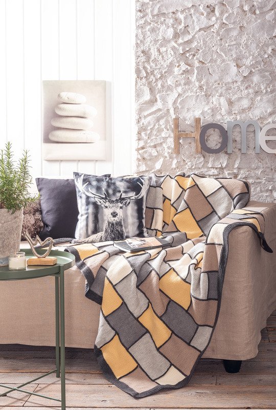 Mehrfarbiges Kuschelplaid in tunesischer Häkeltechnik - Bild 3