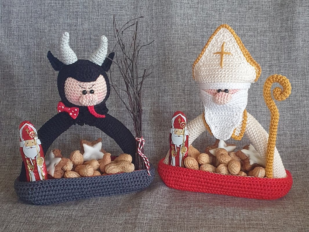 Häkelanleitung Krampus und Nikolaus
