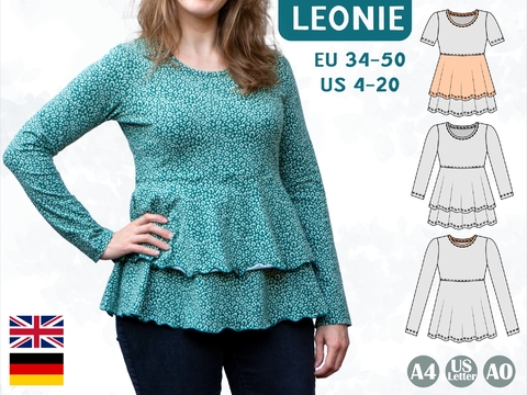 Leonie Empire Line Shirt – Tiered Babydoll Top EU 34–50 / US 4–20