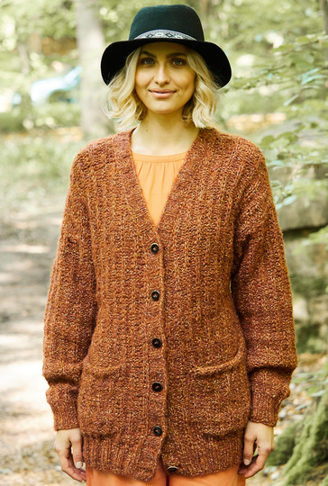 Weite Jacke im Reliefmuster