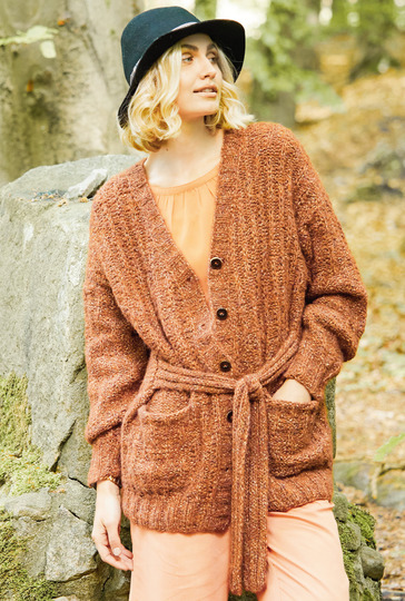 Weite Jacke im Reliefmuster